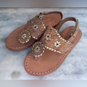 Jack Rogers Girls' Jacks Flat Sandals cork and gold